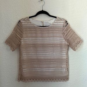Light Pink Crochet Short Sleeve Top!